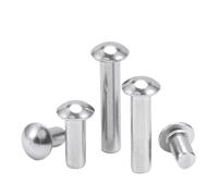 Rivets pleins Rivets à tête ronde en aluminium massif M3 M4 M5 M6, rivets à tête défonçable avec capuchon rond(M4(30pcs),10mm)