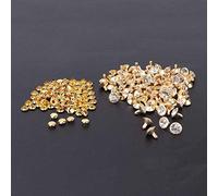 Rivets Rapides à Cristaux Incrustés, 100 Pièces, Tubes Métalliques Tubulaires pour Vêtements en Cuir, Chaussures et Sacs, Clous Décoratifs Brillants pour Projets DIY et Réparation