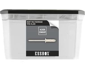 Rivets standards ESSBOX SCELL-IT Alu/Acier - Tête plate - Ø4,8 mm x 12 mm - Boite de 500 - EX-9445124812