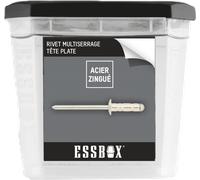 Rivets standards ESSBOX SCELL-IT Alu/Acier - Tête plate - Ø4,8 mm x 20 mm - Boite de 250 - EX-9445124820
