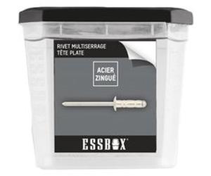 Rivets standards ESSBOX SCELL-IT Alu/Acier - Tête plate - Ø4 mm x 10 mm - Boite de 500 - EX-9445124010 G