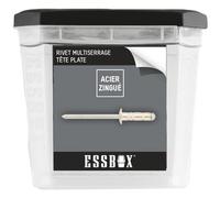 Rivets standards ESSBOX SCELL-IT Alu/Acier - Tête plate - Ø4 mm x 8 mm - Boite de 500 - EX-9445124008