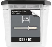 Rivets standards ESSBOX SCELL-IT Alu/Acier - Tête plate - Ø4 mm x 8 mm - Boite de 500 - EX-9445124008
