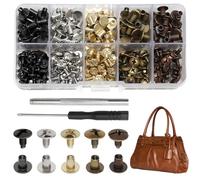 Rivets,Tadpolez Lot de 150 Rivets Cuir, Vis Chicago M5*8mm