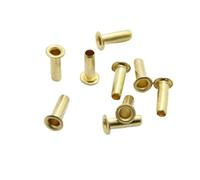 Rivets tubulaires double face for circuits imprimés, lot de 100 à 500 pièces, M0.9, M1.3, M1.5, M1.7, M2, M2.5, M3, M4, M5, M6, clous creux en cuivre(Length 4mm)