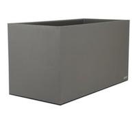 Riviera Bac à Fleurs Grand Modèle Double Paroi en Granit 80x40 cm Gris avec Système de Rétention d'Eau 100% Recyclable Fabriqué en France