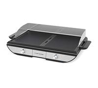 riviera&bar Combiné Plancha-Gril Électrique - 2300W, Surface de Cuisson 53,5x33 cm - Plaques Fonte d'Aluminium Antiadhésives, Plaque Réversible - Compatible Lave-Vaisselle - 8 à 10 Personnes