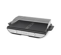 riviera&bar Combiné Plancha-Gril Électrique - 2300W, Surface de Cuisson 53,5x33 cm - Plaques Fonte d'Aluminium Antiadhésives, Plaque Réversible - Compatible Lave-Vaisselle - 8 à 10 Personnes