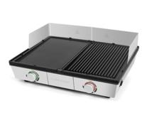 Riviera Et Bar - Plancha Électrique Pro Qpl800 Inox 2 Brûleurs À Poser, 48x38 Cm