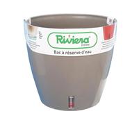 RiViERA Pot de fleurs autarcique Riviera Rond Ø 36 x 33 cm Taupe Polypropylène Réserve d'eau
