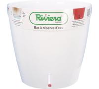 RIVIERA Eva Nouveau pot rond en plastique - Ø 46 cm - 49 L - Blanc