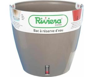 RIVIERA Eva Nouveau pot rond en plastique - Ø 46 cm - 49 L - Taupe
