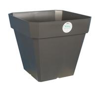 RIVIERA Pot de fleurs carré Soleilla en plastique - 39 x 39 x H 53 cm - 49 L - Gris pailleté