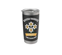 Riviera Vaudoise Wild Narcisse Suisse Gobelet isotherme en acier inoxydable double paroi