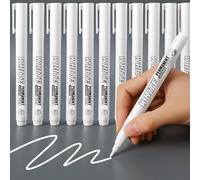 RiyaNed 12 Marqueurs permanents stylo blanc | Séchage rapide, imperméable convient pour la pierre, le bois, le verre, la céramique, la toile, les pneus et les textiles.