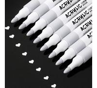 RiyaNed marqueur blanc permanent,8 pièces Feutre Acrylique | Imperméable, séchage rapide,convient pour la pierre, le bois, le verre, la céramique, la toile, les pneus.