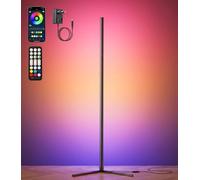 riyo Lampadaire LED sur Pied Salon 2400LM, 146cm RGBIC Lampe d'Angle avec 168 LEDs, Lampe sur Pied Dimmable 2800K-6500K, Musique Sync & Smart APP Contrôle pour Chambre, Gaming, Bureau