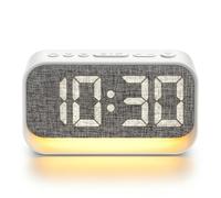Rizeola Réveil Numérique, Réveil LED avec Lumière, Horloge Digitale pour Table de Chevet ou Bureau, Alimentation Secteur/Piles, Luminosité Réglable, Fonction Répétition