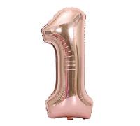 RIZGHWOY Ballons Numériques en Feuille D'or Rose de 40 Pouces, Décor D'anniversaire de Mariage, Proposition D'anniversaire, avec Flotteur à Hélium, Réutilisables pour la Célébration Fête (Numéro 1)
