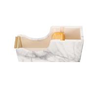 RIZGHWOY Distributeur de Ruban Adhésif Acrylique, Base Lourde et Poignée Antidérapante pour Fournitures de Bureau, Maison, école, Coupe et Emballage (Marbre Or)