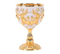 RIZGHWOY Ensemble de Gobelets en Relief Vintage avec, émail Blanc doré, Paire de Tasses Décoratives Ornées pour Cadeau de Mariage
