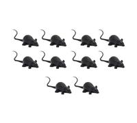 RIZGHWOY Faux Jouets de Rat, 10 Pièces de Décoration en Plastique Réaliste (Black)