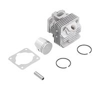 RIZGHWOY Jeu de Joints de Goupille de Segment de Piston de Cylindre de 34mm, Alliage D'aluminium en Acier de Haute qualité pour Pièces de Moteur à Gaz de Débroussailleuse TL26 CG260 1E34F