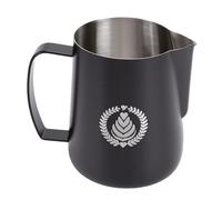 RIZGHWOY Pichet à Mousse de Lait, Tasse à Vapeur en Acier Inoxydable de 600ml, échelle de Mesure Claire, Poignée Confortable (BLACK)