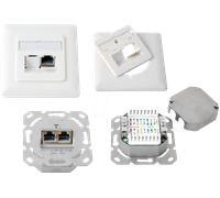 RJ45 2UP C6A-L - Port RJ45, Cat.6A, encastré, gauche/droite