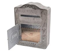 RjcdOPL Boîte aux Lettres Murale Vintage, Boîte Lettres Décorative Rétro en Métal, Style Classique et Rustique, Grande Capacité 26 × 9,5 × 34 cm, pour Maison, Jardin, Portail, Gris