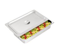 RjcdOPL Lot de 4 Bac Alimentaire GN 1/1 en Inox 9L, 53,5 x 30,5 x 10cm, Plat Gastronome Profond pour Buffet, Restaurant, Cantine