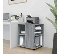 RJPLMFV Armoire Roulante Sonoma Gris 60x53x72 cm | Bois d'ingénierie, 2 Roulettes Verrouillables, Rangement Bureau, Facile à Nettoyer