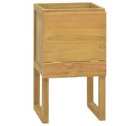RJPLMFV Armoire Salle de Bain 41x40x75 cm Bois Teck Solide | Rangement Haut, Cadre Robuste, Fixation Murale Incluse, Pour Toilette