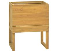 RJPLMFV Armoire Salle de Bain 60x40x75 cm Bois Teck Solide | Rangement spacieux, cadre robuste, finition lisse, fixation murale incluse