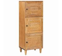 RJPLMFV Buffet Bois Massif Manguier Marron Clair 40 x 33 x 110 cm | Rangement Efficace, Design Moderne, Assemblage Facile, Pour Salon ou Salle a Manger