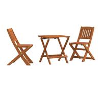 RJPLMFV Ensemble Bistro 3 Pieces Enfant Bois Eucalyptus Solide | Pliable, Facile a Nettoyer, Usage Exterieur, Table + 2 Chaises, 110 kg Par Siege