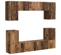 RJPLMFV Ensemble Meuble TV 5 Pieces Bois Ancien Bois Ingenierie | Design Rectangulaire Moderne, Gain De Place, Surface Lisse Facile Nettoyer, Assemblage Simple