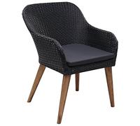 RJPLMFV Fauteuils Resine Tressee Lot 2 avec Coussins Noir | Cadre Acier Revetu Poudre, Housse Coussin Polyester Lavable, Assise Rembourree Mousse, Usage Exterieur