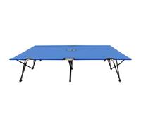 RJPLMFV Lit De Camping Double 2 Places Bleu Acier | Cadre Acier Antirouille, Capacite 240 kg, Tissu Polyester 600D Impermeable, Pliable