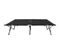 RJPLMFV Lit De Camping Double Pliable 2 Places Noir Acier | Cadre en acier antirouille, support 240 kg, tissu polyester 600 D résistant à l'eau, conception surélevée pour circulation