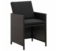 RJPLMFV Lot de 2 Chaises Jardin Résine Tressée Noir avec Coussins | Cadre acier enduit poudre, Coussin assise dossier épais, Housse amovible lavable, Polyester hydrofuge, 110 kg par siège