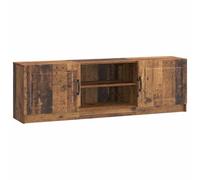 RJPLMFV Meuble TV Bois Ingenierie 150 x 31 x 47 cm | Portes pivotantes 90°, etageres retractables, poignees bar, entretien facile, vintage