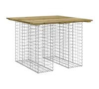 RJPLMFV Table De Jardin Gabion 100x102x72 cm Pin Imprégné | Piètement Acier Galvanisé, Socle Remplissable, Compacte, Usage Extérieur