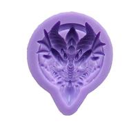 RK-HYTQWR Dragon Head Fondant Silicone Moule Animaux Dragon Cuisson Chocolat Résine Moule, Western Leading Silicone Moule, Violet