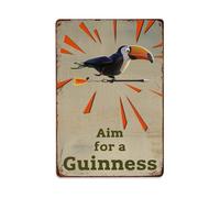 Rkundrne Aim for A Guinness Plaque en métal vintage pour jardin, chambre, café, bar, grotte d'homme, décoration murale 20,3 x 30,5 cm