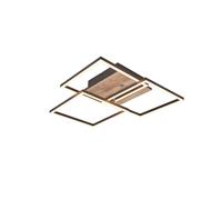 Reality Leuchten Plafonnier LED Mobile R62883135, métal noir mat, imitation bois, LED 27 Watt incluse, télécommande