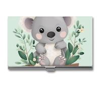 RLDOBOFE Koala - Porte-cartes de visite fin en alliage d'aluminium pour femme, homme, poche ou sac, employés de bureau