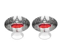 RLDOBOFE Lot de 2 boutons d'armoire ronds en forme de tour Eiffel Paris pour armoire de cuisine et de salle de bain
