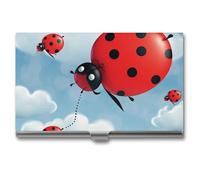 RLDOBOFE Porte-cartes de visite en forme de coccinelle et nuage - Étui fin en alliage d'aluminium - Organiseur de poche pour cartes de nom - Portefeuille pour femme, homme - Poche ou sac de rangement