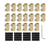 RLECS Lot de 20 connecteurs de câble carrés en cuivre 20 A comprenant 20 poteaux en cuivre, 20 tubes thermorétractables et 1 clé pour appareils ménagers, applications marines et automobiles
